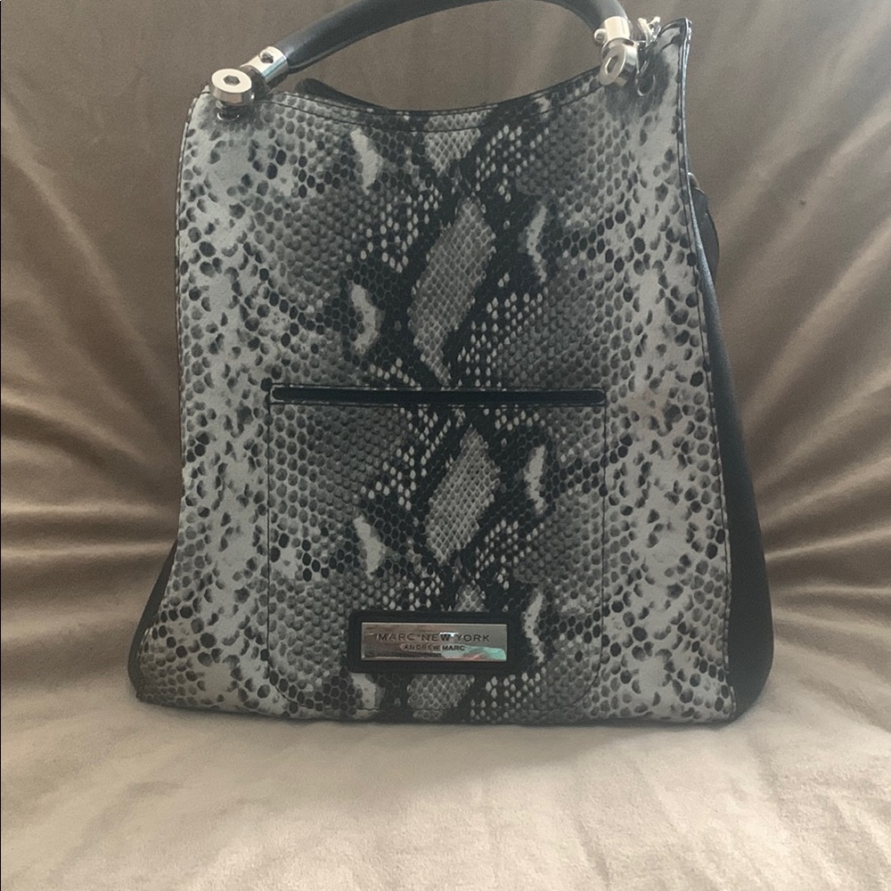 Marc New York Black and Gray Snakeskin Shoulder Bag